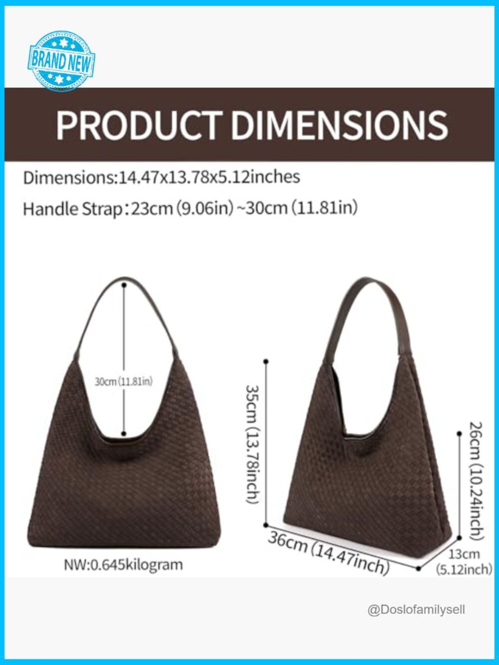 Suede Hobo Bag Slouchy Shoulder Tote Vegan Leather Handwoven Purse Large - Picture 4 of 7